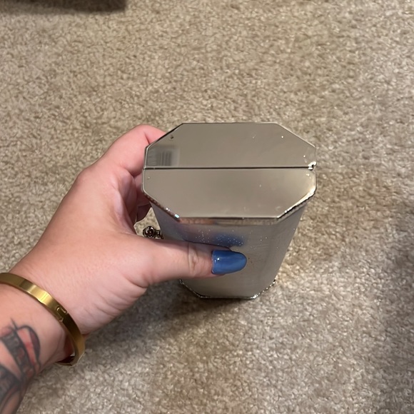 Silver Metallic Box Clutch w/ Bling - Picture 6 of 8
